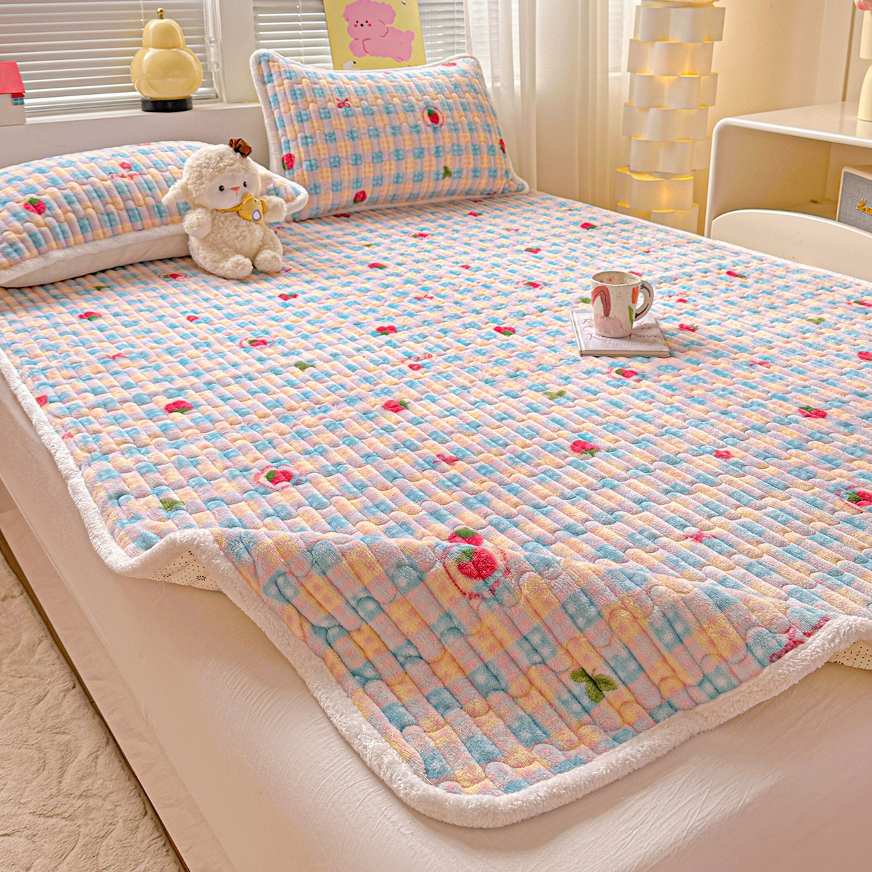 91家纺网 家纺一手货源 找家纺 （总）水木坊 2025新款牛奶绒床垫保护垫床褥床垫子