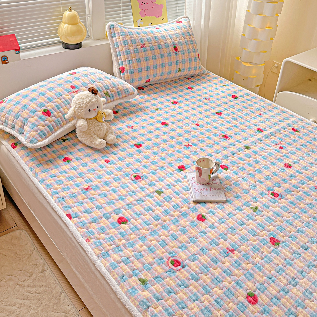 91家纺网 家纺一手货源 找家纺 （总）水木坊 2025新款牛奶绒床垫保护垫床褥床垫子