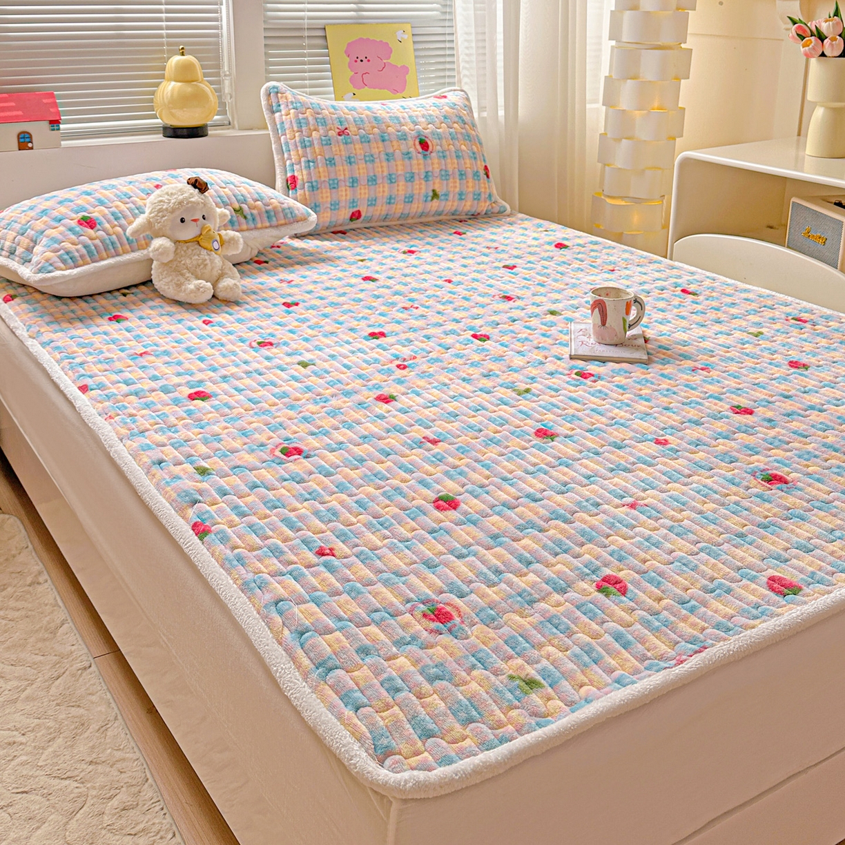 91家纺网 家纺一手货源 找家纺 （总）水木坊 2025新款牛奶绒床垫保护垫床褥床垫子