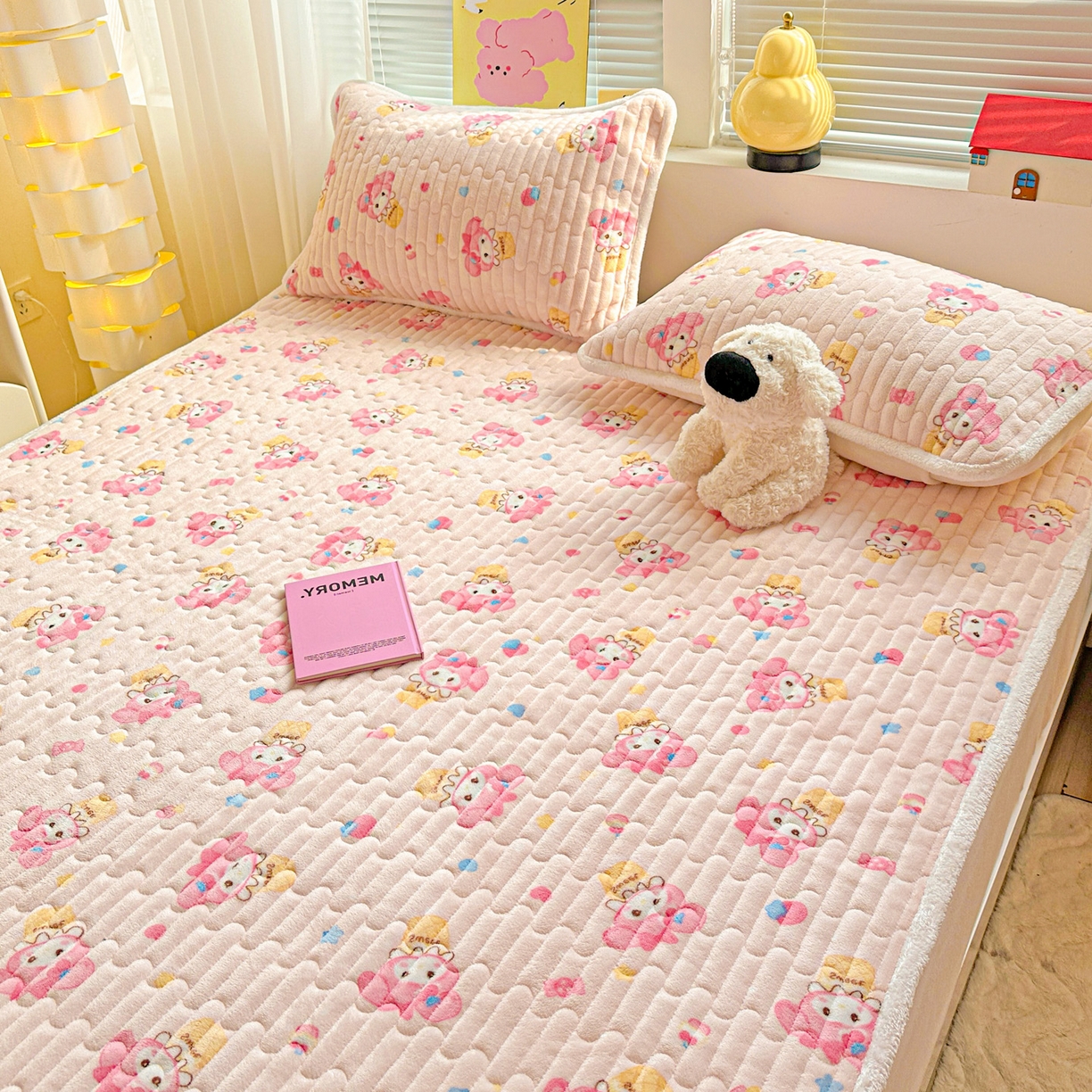 91家纺网 家纺一手货源 找家纺 水木坊 2025新款牛奶绒床垫保护垫床褥床垫子 糕冷小美