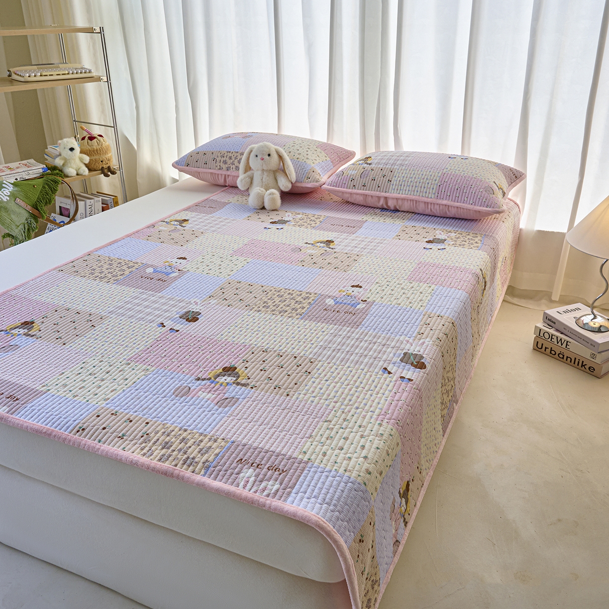 91家纺网 家纺一手货源 找家纺 小叮当家纺仓储工厂店 2025新款棉加绒床垫一面全棉一面牛奶绒床褥垫软床垫床盖四季通用 丹麦少女（A棉B绒）