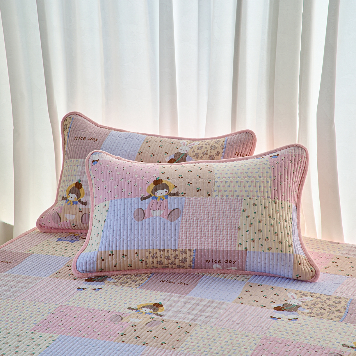 91家纺网 家纺一手货源 找家纺 小叮当家纺仓储工厂店 2025新款棉加绒床垫一面全棉一面牛奶绒床褥垫软床垫床盖四季通用 丹麦少女（A棉B绒）