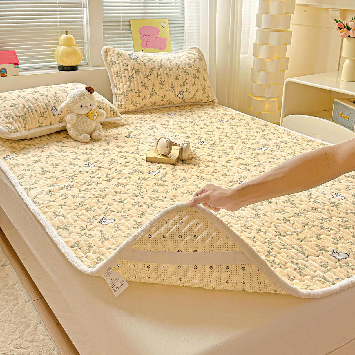 91家纺网 家纺一手货源 找家纺 水木坊 2025新款牛奶绒床垫保护垫床褥床垫子 森林野园