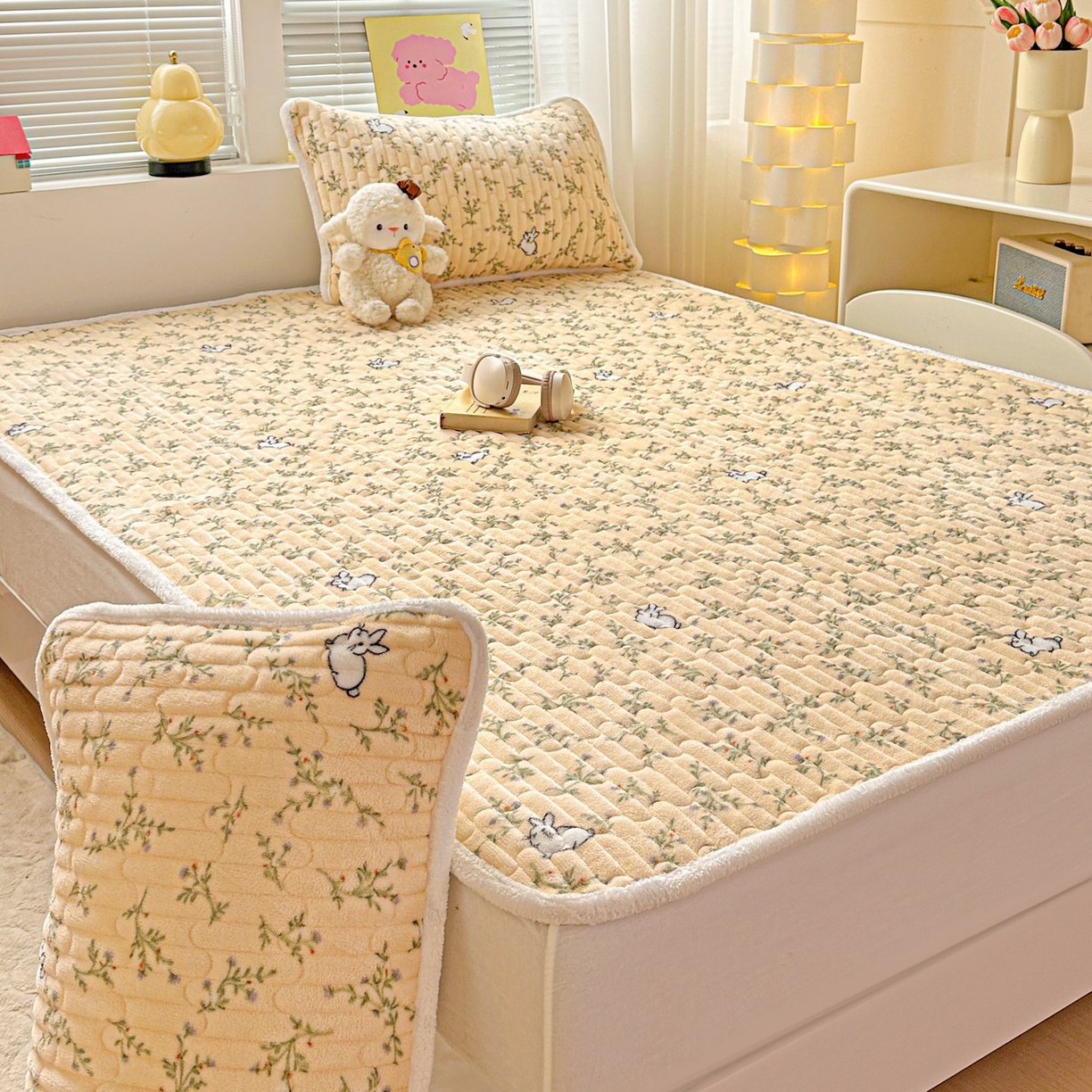 91家纺网 家纺一手货源 找家纺 水木坊 2025新款牛奶绒床垫保护垫床褥床垫子 森林野园