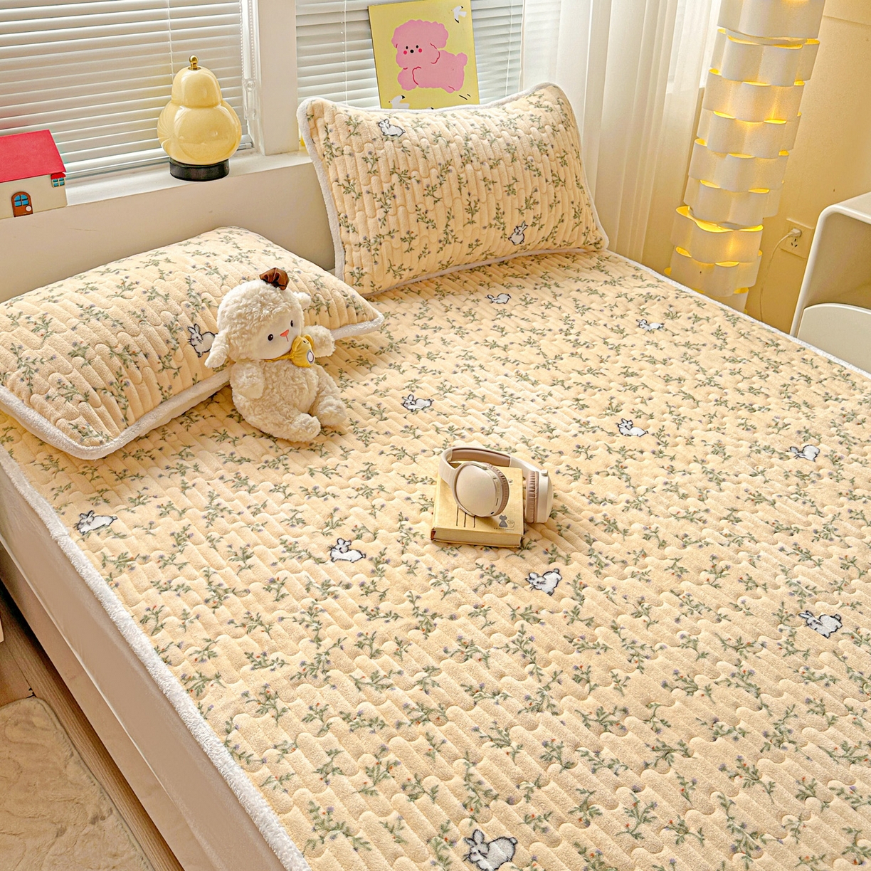 91家纺网 家纺一手货源 找家纺 水木坊 2025新款牛奶绒床垫保护垫床褥床垫子 森林野园