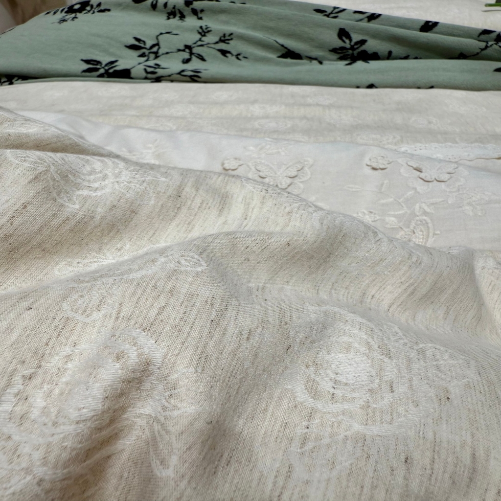 91家纺网 家纺一手货源 找家纺  [91家纺网精选] 新款全棉水洗花边浮雕棉麻四件套