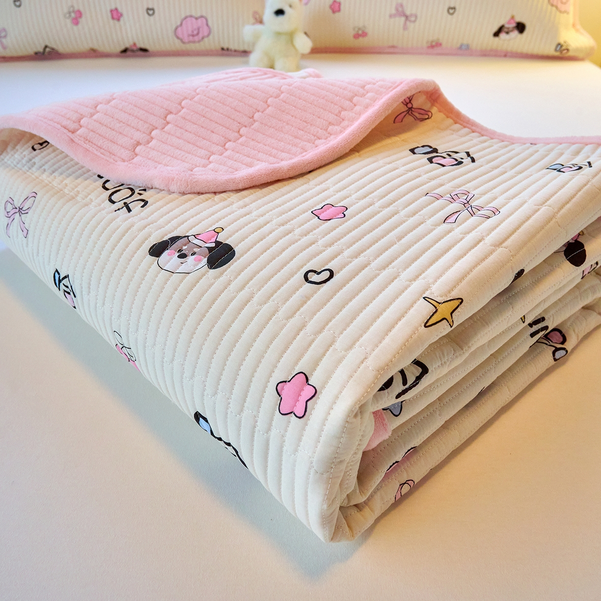 91家纺网 家纺一手货源 找家纺 小叮当家纺仓储工厂店 2025新款棉加绒床垫一面全棉一面牛奶绒床褥垫软床垫床盖四季通用 哈哈狗(A棉B绒）