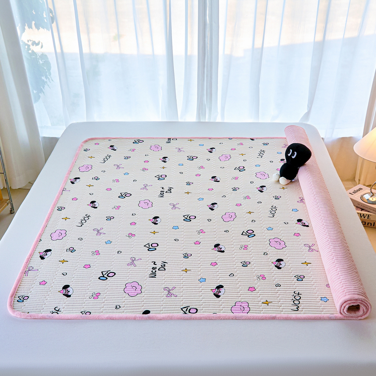 91家纺网 家纺一手货源 找家纺 小叮当家纺仓储工厂店 2025新款棉加绒床垫一面全棉一面牛奶绒床褥垫软床垫床盖四季通用 哈哈狗(A棉B绒）