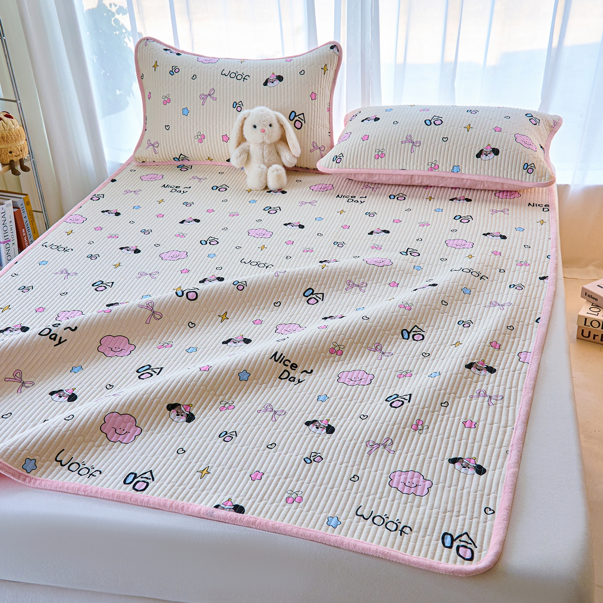 91家纺网 家纺一手货源 找家纺 小叮当家纺仓储工厂店 2025新款棉加绒床垫一面全棉一面牛奶绒床褥垫软床垫床盖四季通用 哈哈狗(A棉B绒）