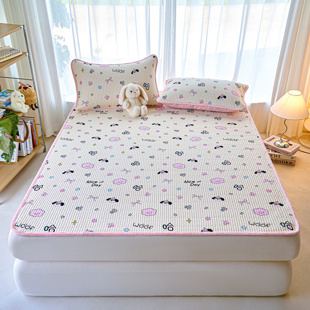 91家纺网 家纺一手货源 找家纺 小叮当家纺仓储工厂店 2025新款棉加绒床垫一面全棉一面牛奶绒床褥垫软床垫床盖四季通用 哈哈狗(A棉B绒）