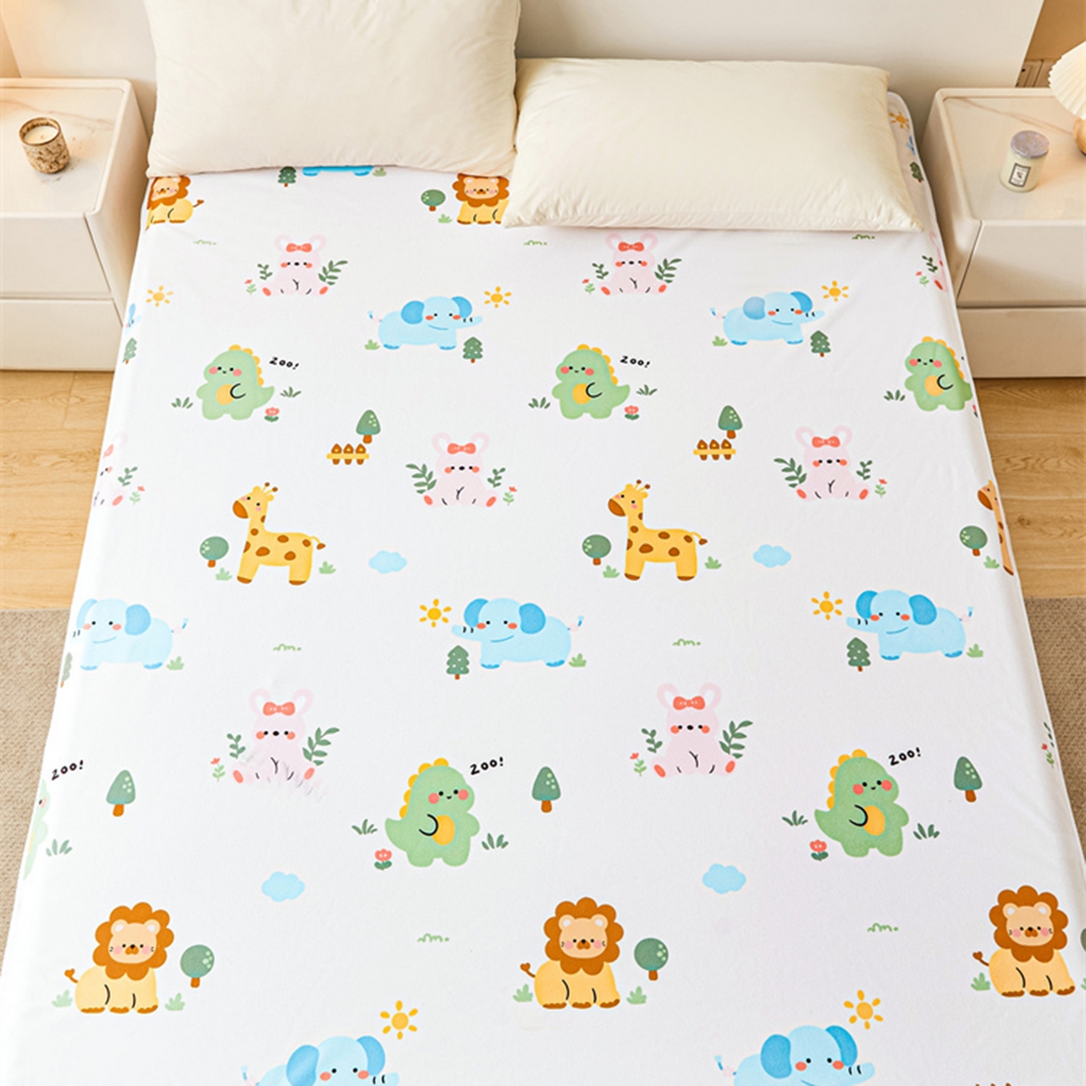 91家纺网 家纺一手货源 找家纺 雯豆家纺 2025新款防水隔尿垫子卡通成人床垫保护罩A类宝宝尿垫 防水隔尿垫-狮子辛巴