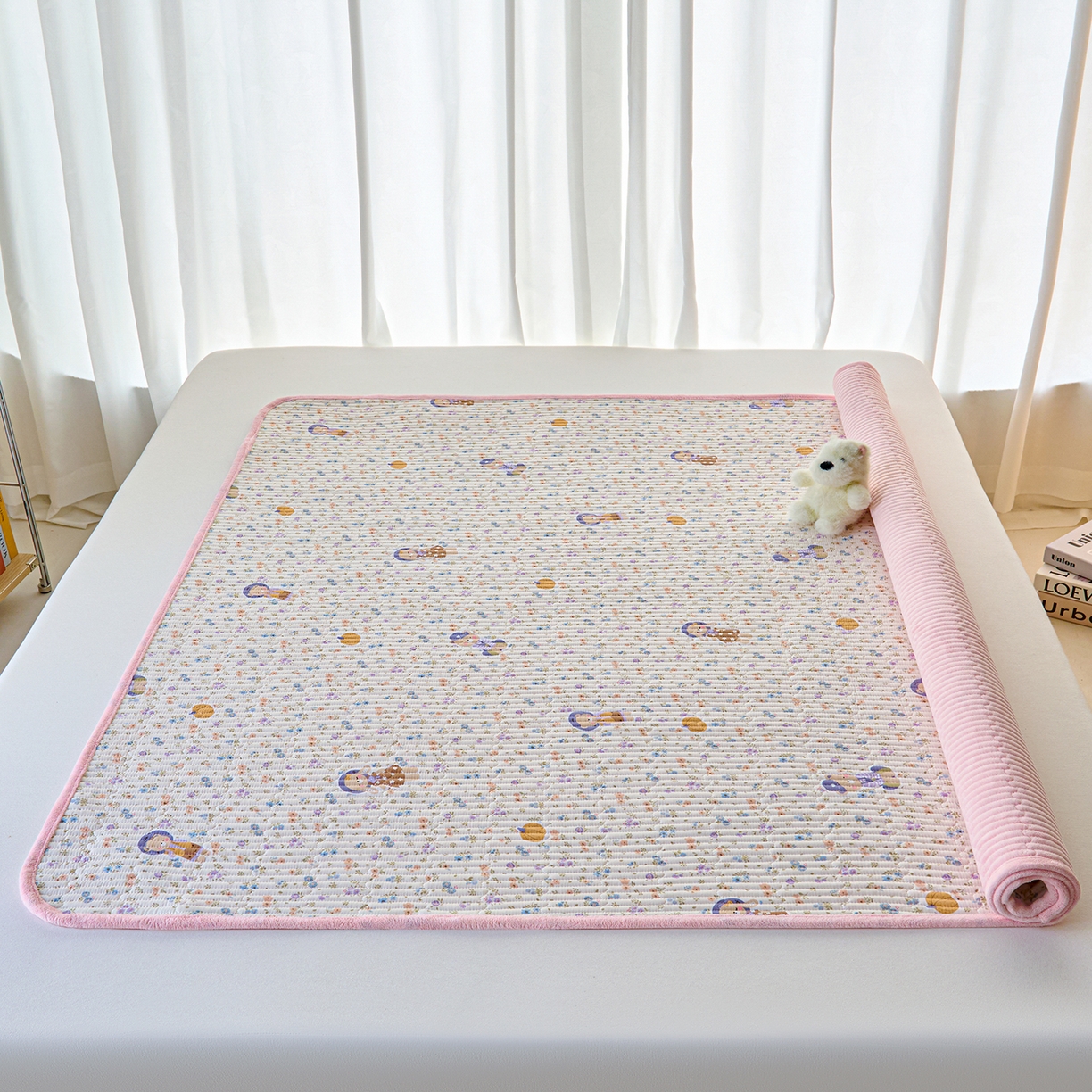 91家纺网 家纺一手货源 找家纺 小叮当家纺仓储工厂店 2025新款棉加绒床垫一面全棉一面牛奶绒床褥垫软床垫床盖四季通用 花田囡囡（A棉B绒）