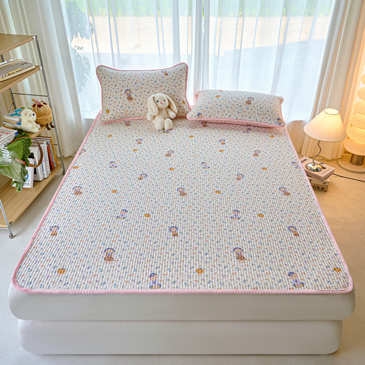 91家纺网 家纺一手货源 找家纺 小叮当家纺仓储工厂店 2025新款棉加绒床垫一面全棉一面牛奶绒床褥垫软床垫床盖四季通用 花田囡囡（A棉B绒）