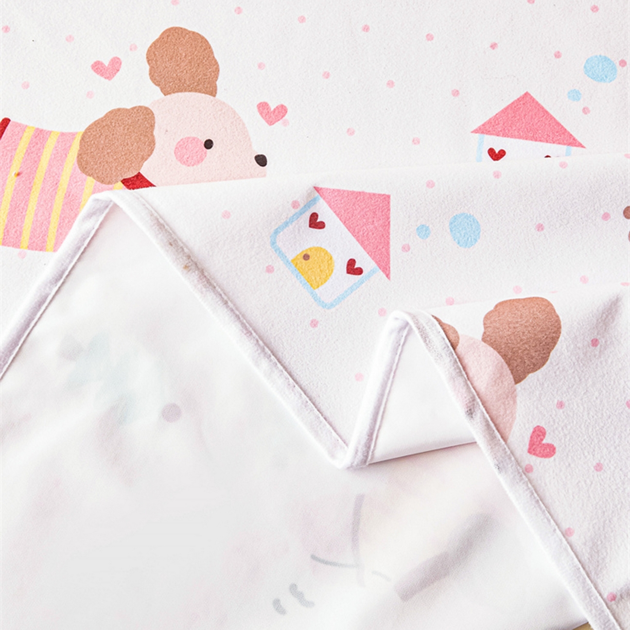 91家纺网 家纺一手货源 找家纺 雯豆家纺 2025新款防水隔尿垫子卡通成人床垫保护罩A类宝宝尿垫 防水隔尿垫-条纹狗