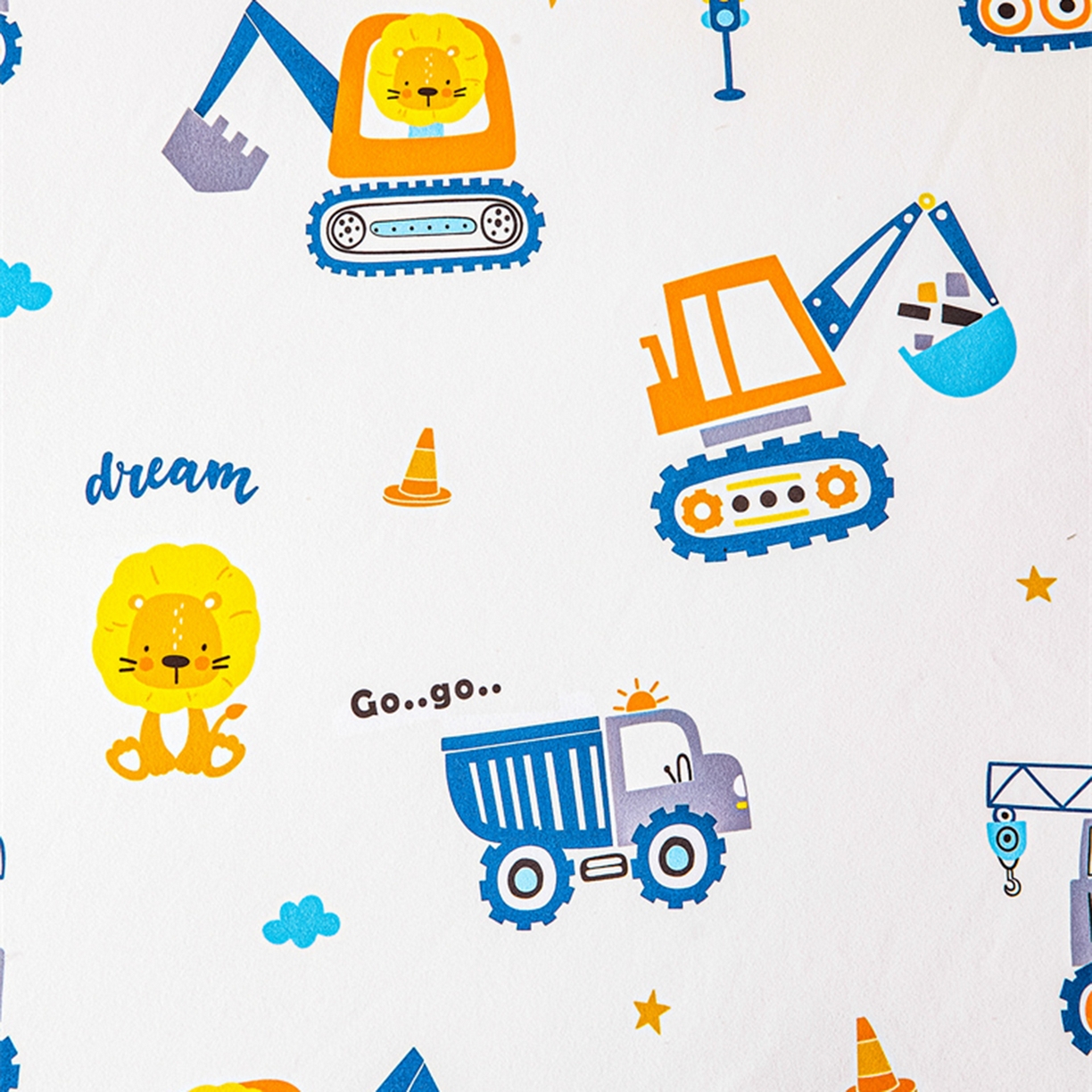 91家纺网 家纺一手货源 找家纺 雯豆家纺 2025新款防水隔尿垫子卡通成人床垫保护罩A类宝宝尿垫 防水隔尿垫-挖掘机