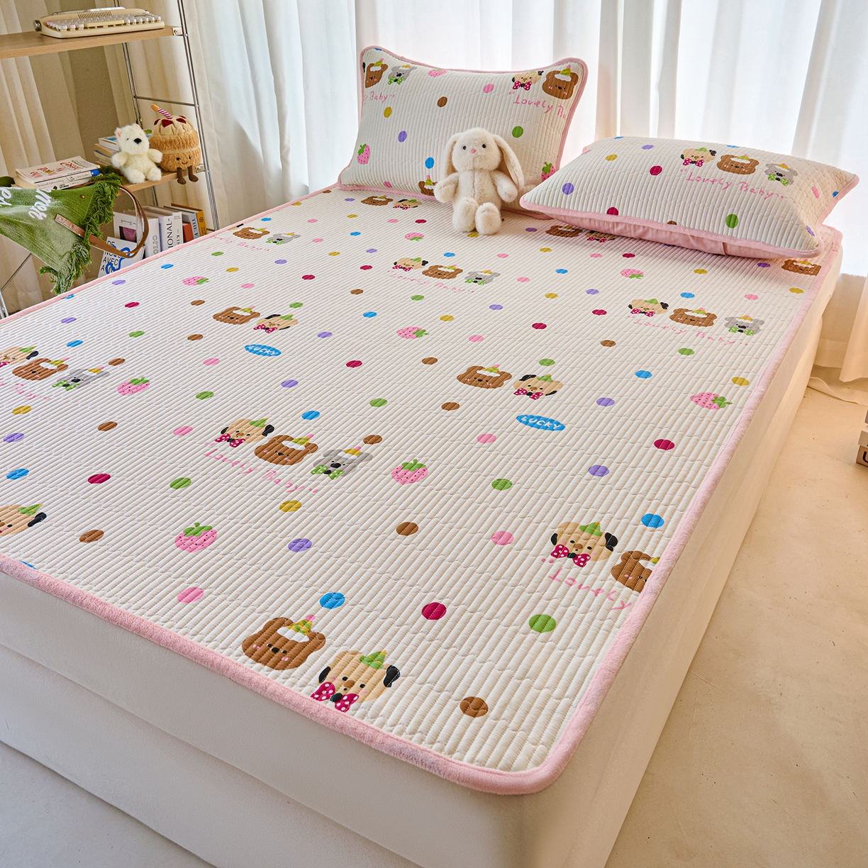 91家纺网 家纺一手货源 找家纺 小叮当家纺仓储工厂店 2025新款棉加绒床垫一面全棉一面牛奶绒床褥垫软床垫床盖四季通用 冒险家（A棉B绒）