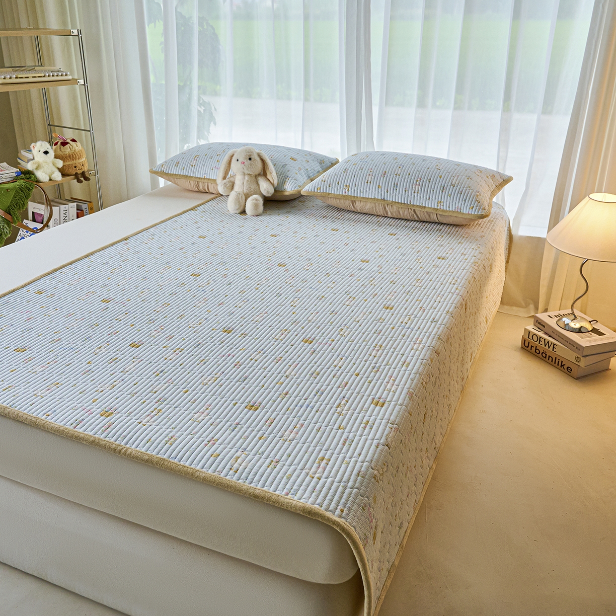 91家纺网 家纺一手货源 找家纺 小叮当家纺仓储工厂店 2025新款棉加绒床垫一面全棉一面牛奶绒床褥垫软床垫床盖四季通用 萌萌鸭(A棉B绒）