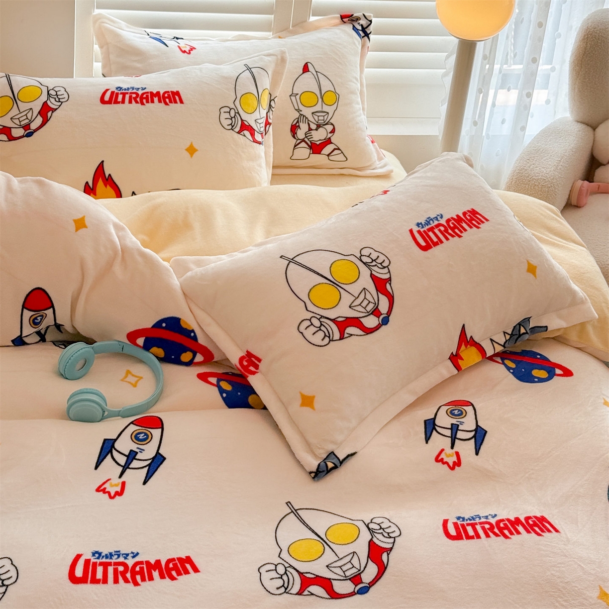 91家纺网 家纺一手货源 找家纺 （总）名兮家居 2025新款经典奥特曼-三丽鸥加厚牛奶绒单被套