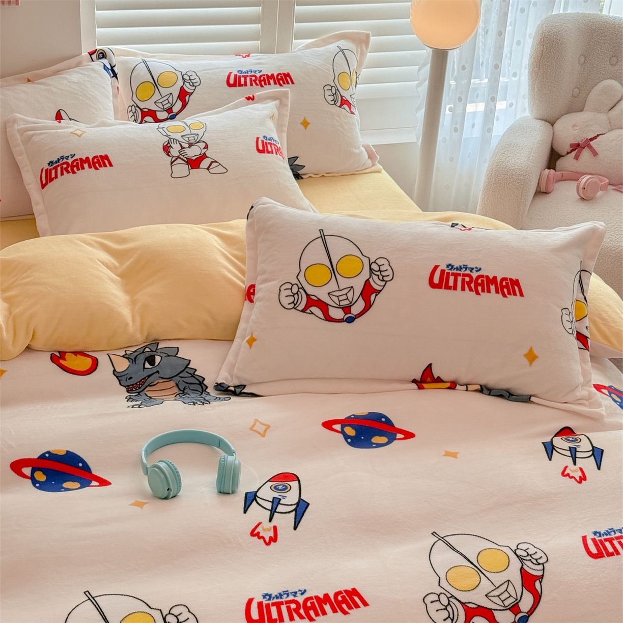 91家纺网 家纺一手货源 找家纺 （总）名兮家居 2025新款经典奥特曼-三丽鸥加厚牛奶绒单被套