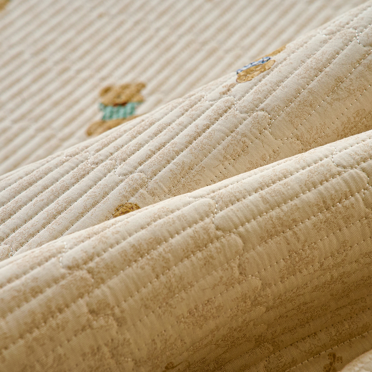 91家纺网 家纺一手货源 找家纺 小叮当家纺仓储工厂店 2025新款棉加绒床垫一面全棉一面牛奶绒床褥垫软床垫床盖四季通用 趴趴熊(A棉B绒）