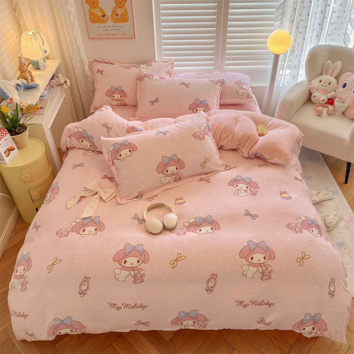 名兮家居 2025新款经典奥特曼-三丽鸥加厚牛奶绒单被套 点点美乐蒂