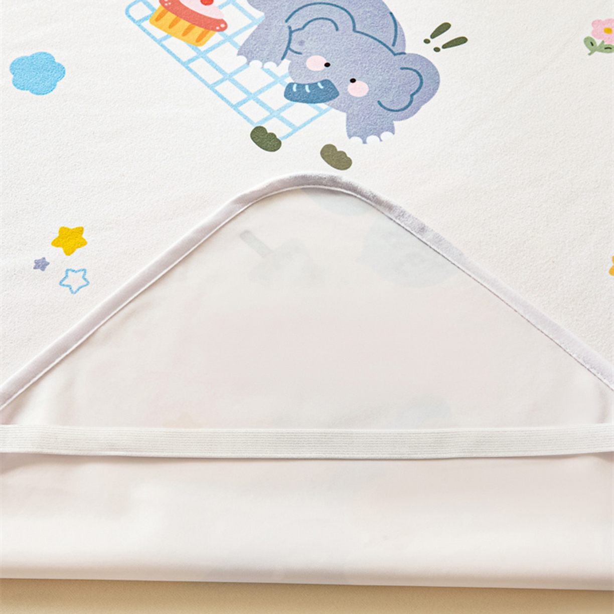 91家纺网 家纺一手货源 找家纺 雯豆家纺 2025新款防水隔尿垫子卡通成人床垫保护罩A类宝宝尿垫 防水隔尿垫-小象嘟嘟