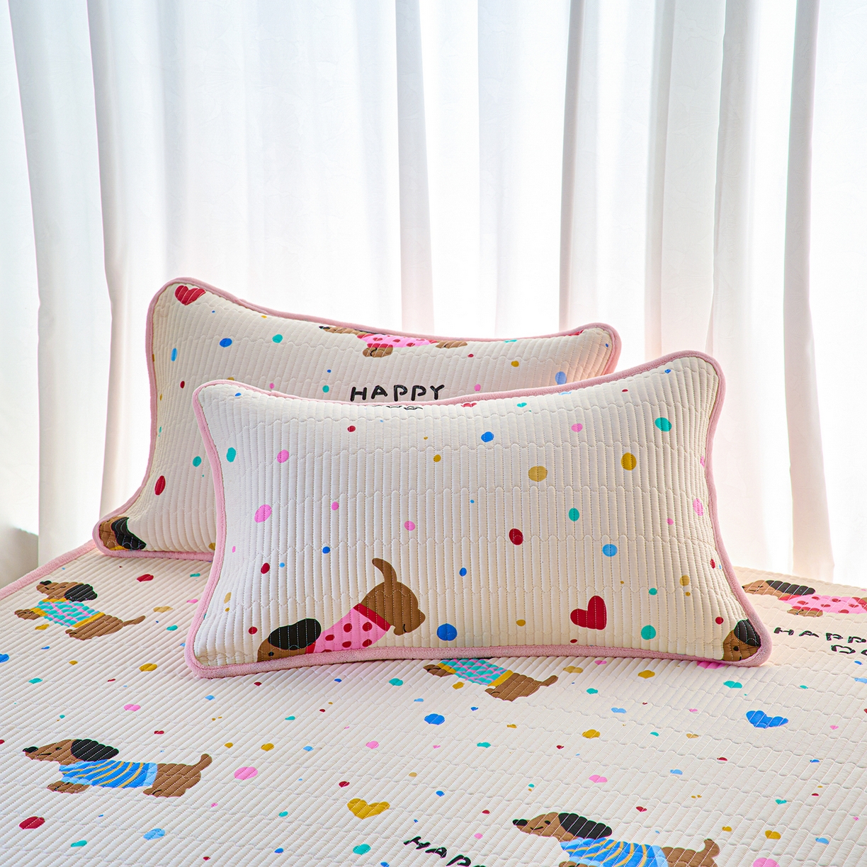 91家纺网 家纺一手货源 找家纺 小叮当家纺仓储工厂店 2025新款棉加绒床垫一面全棉一面牛奶绒床褥垫软床垫床盖四季通用 甜心汪星人（A棉B绒）