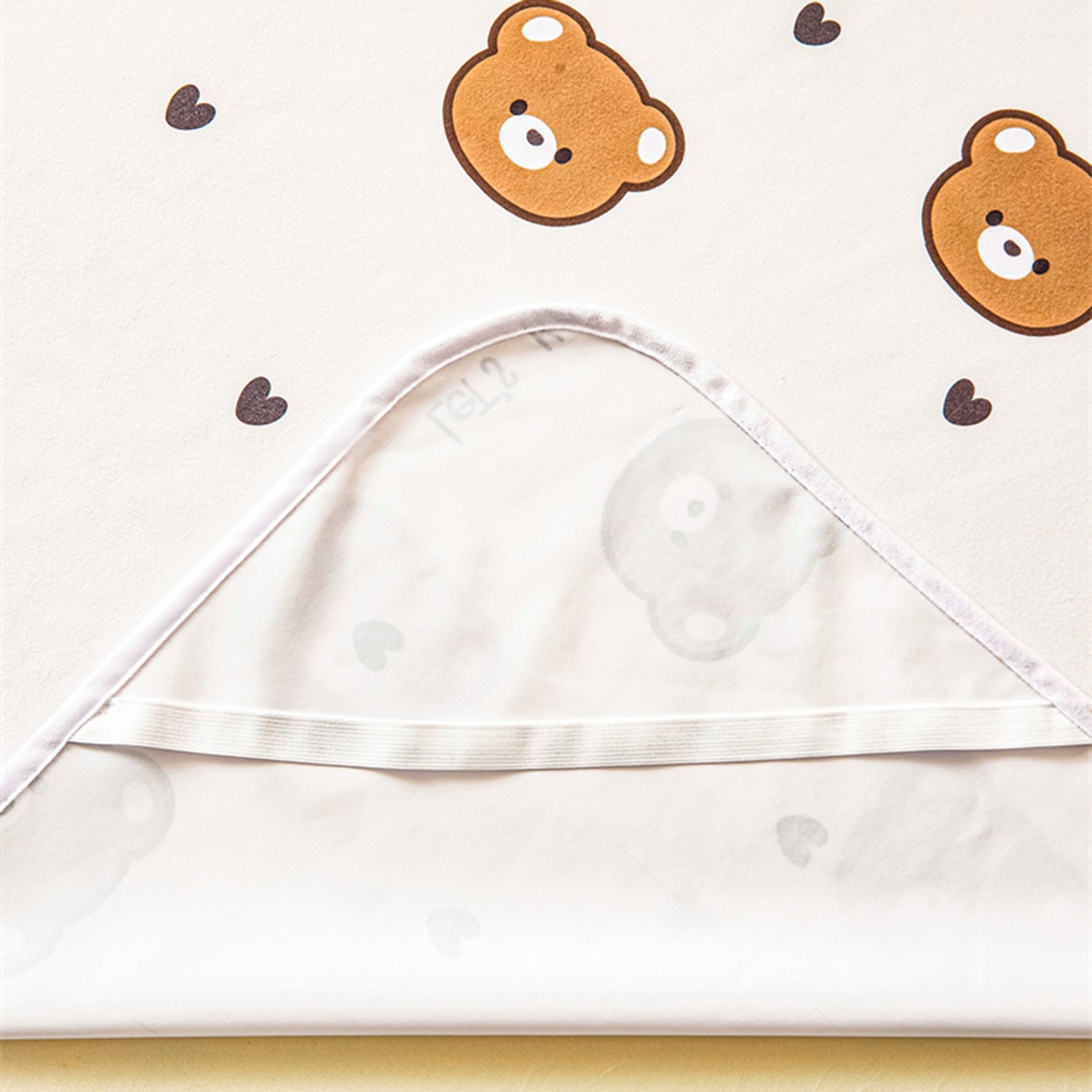 91家纺网 家纺一手货源 找家纺 雯豆家纺 2025新款防水隔尿垫子卡通成人床垫保护罩A类宝宝尿垫 防水隔尿垫-小熊头