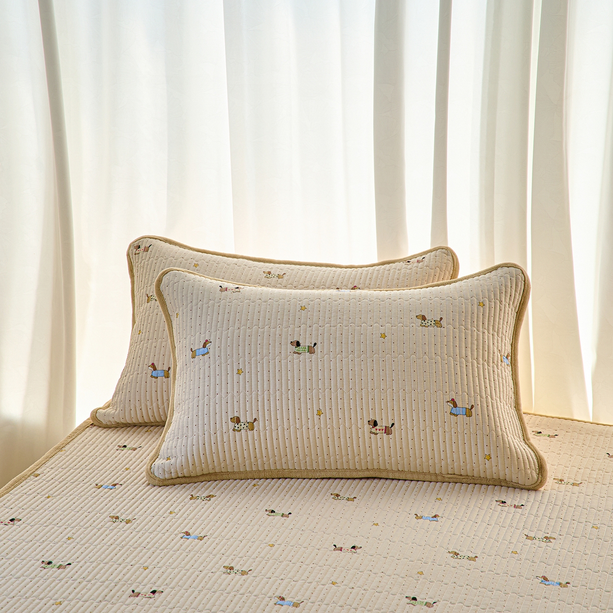 91家纺网 家纺一手货源 找家纺 小叮当家纺仓储工厂店 2025新款棉加绒床垫一面全棉一面牛奶绒床褥垫软床垫床盖四季通用 星星柯基(A棉B绒）