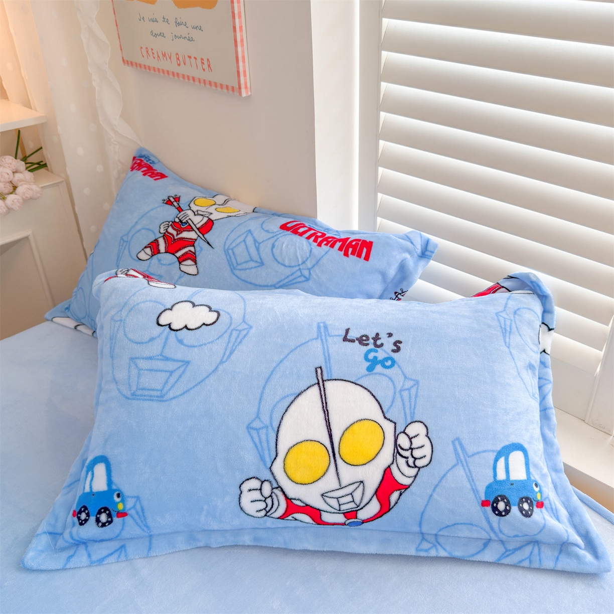 91家纺网 家纺一手货源 找家纺 名兮家居 2025新款经典奥特曼-三丽鸥加厚牛奶绒单被套 云朵奥特曼