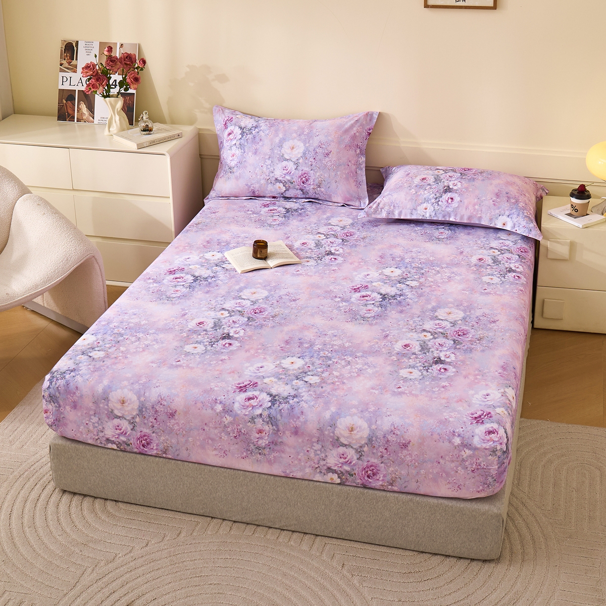 91家纺网 家纺一手货源 找家纺 （总）元元家居（元元被业） 2025秋冬新款全棉纯棉磨毛印花单床笠