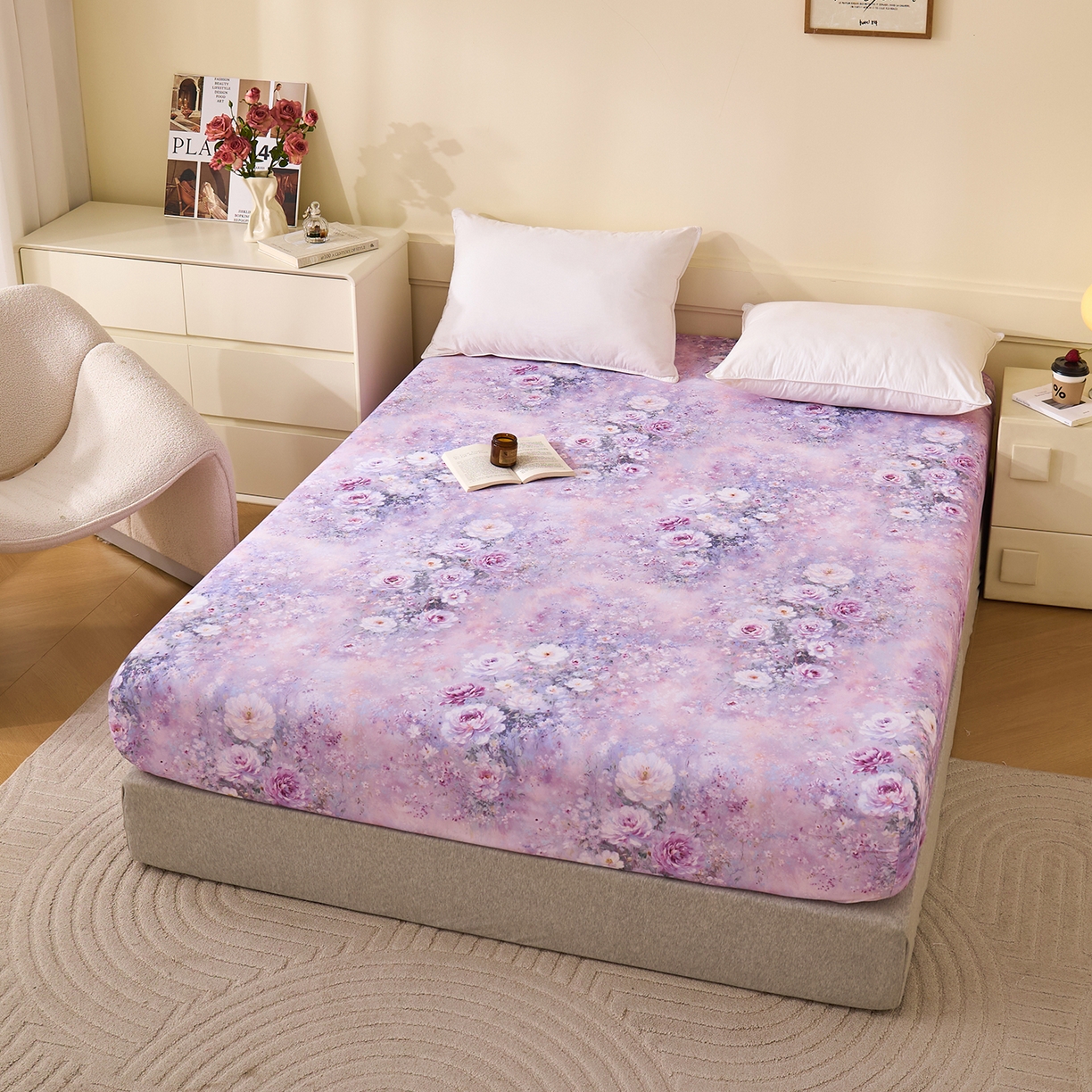 91家纺网 家纺一手货源 找家纺 （总）元元家居（元元被业） 2025秋冬新款全棉纯棉磨毛印花单床笠