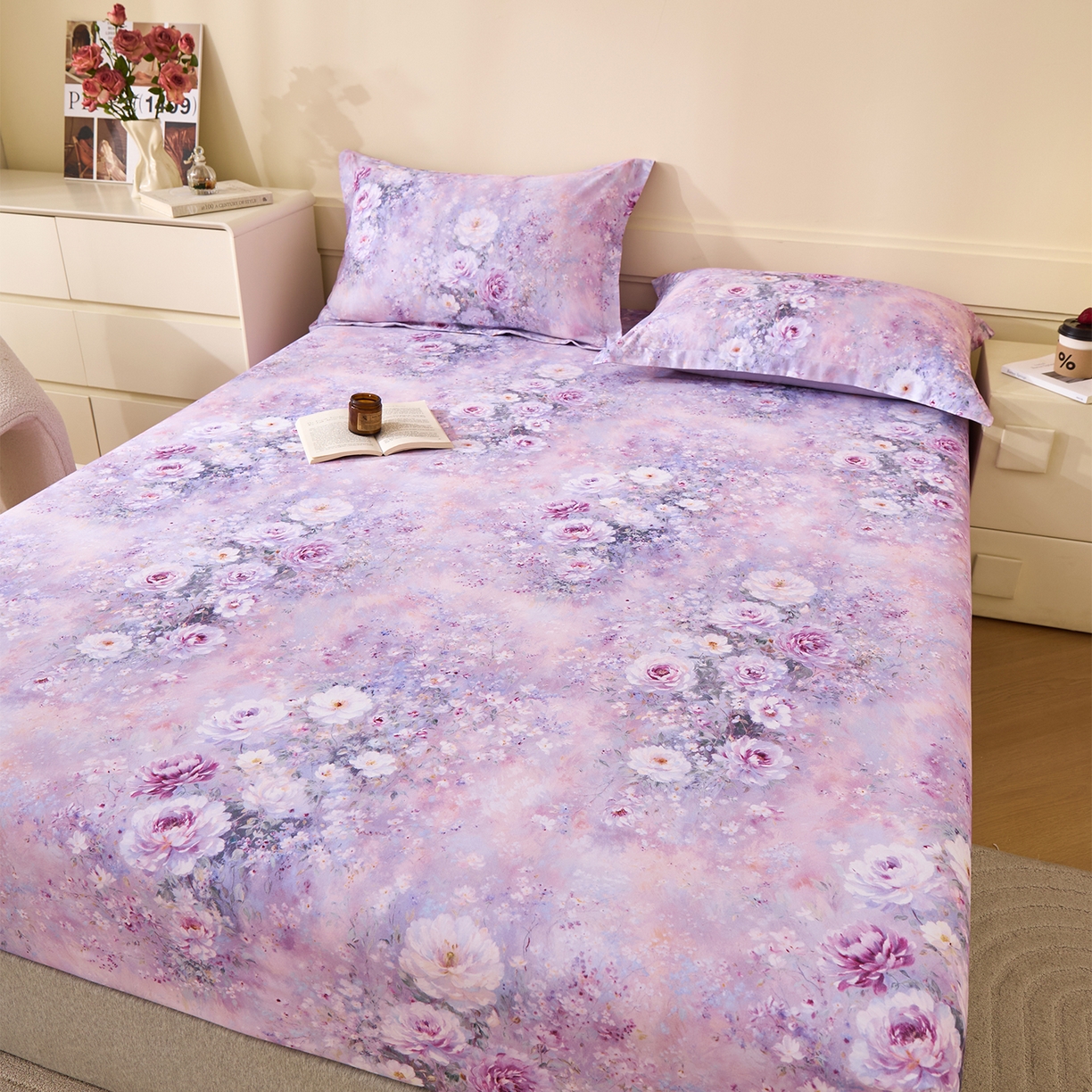 91家纺网 家纺一手货源 找家纺 （总）元元家居（元元被业） 2025秋冬新款全棉纯棉磨毛印花单床笠