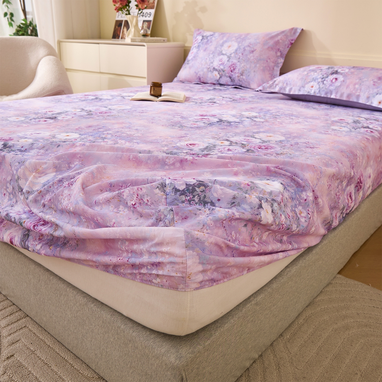 91家纺网 家纺一手货源 找家纺 （总）元元家居（元元被业） 2025秋冬新款全棉纯棉磨毛印花单床笠