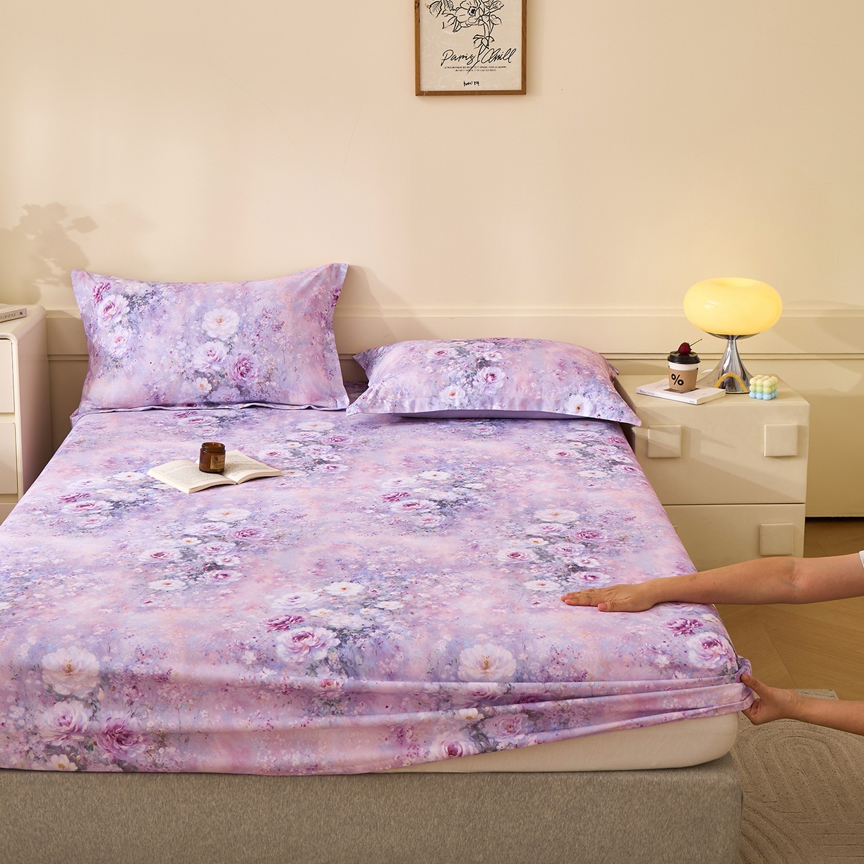 91家纺网 家纺一手货源 找家纺 （总）元元家居（元元被业） 2025秋冬新款全棉纯棉磨毛印花单床笠