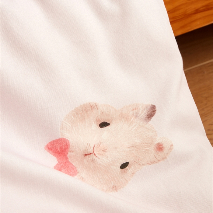 91家纺网 家纺一手货源 找家纺 艾佳宝贝 2025新款A类全棉多功能可拆卸儿童盖毯四季被子 乖萌甜兔