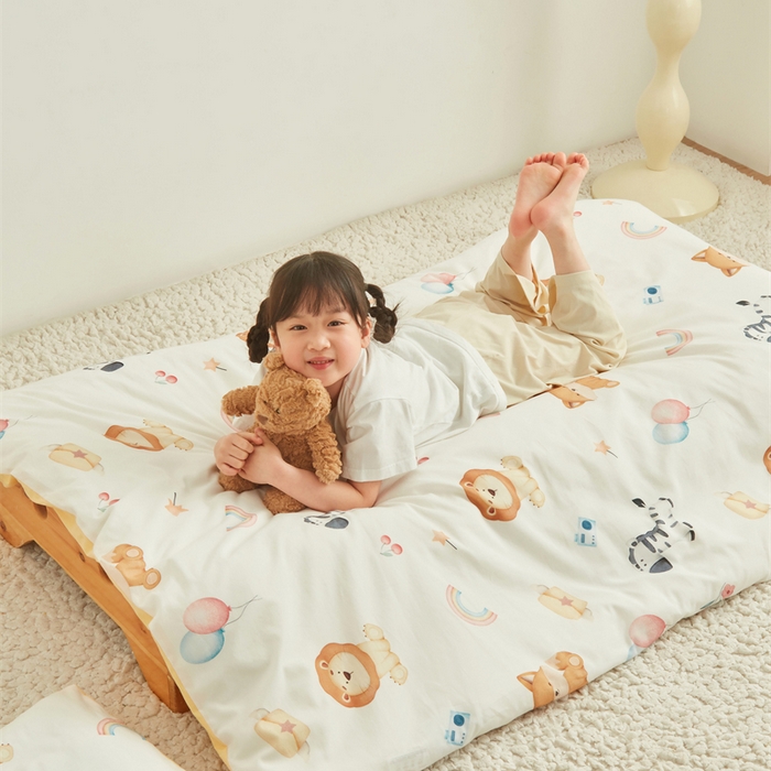 91家纺网 家纺一手货源 找家纺 艾佳宝贝 2025新款A类全棉多功能可拆卸儿童盖毯四季被子 萌趣动物园