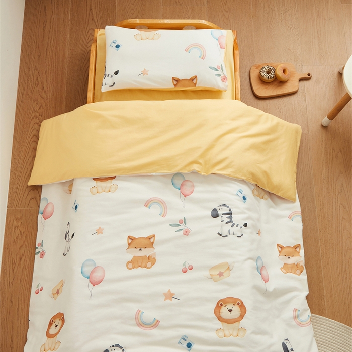 91家纺网 家纺一手货源 找家纺 艾佳宝贝 2025新款A类全棉多功能可拆卸儿童盖毯四季被子 萌趣动物园