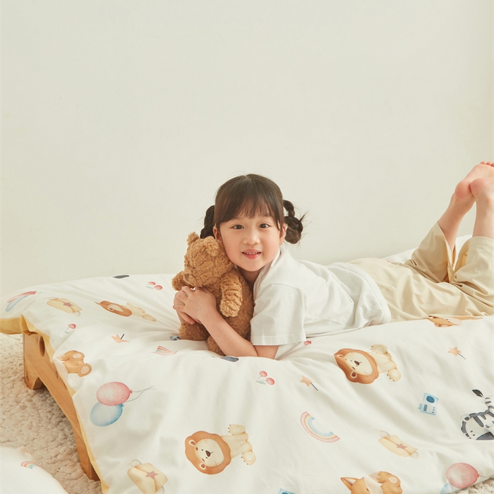 91家纺网 家纺一手货源 找家纺 艾佳宝贝 2025新款A类全棉多功能可拆卸儿童盖毯四季被子 萌趣动物园