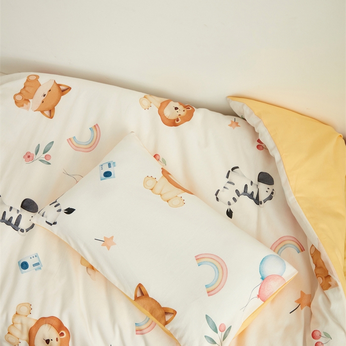91家纺网 家纺一手货源 找家纺 艾佳宝贝 2025新款A类全棉多功能可拆卸儿童盖毯四季被子 萌趣动物园