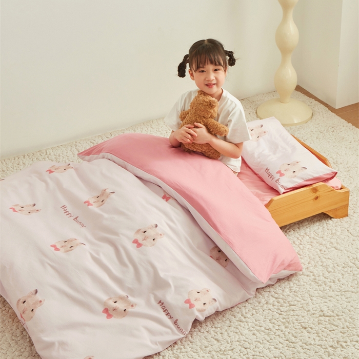91家纺网 家纺一手货源 找家纺 艾佳宝贝 2025新款A类全棉多功能可拆卸儿童盖毯四季被子 乖萌甜兔