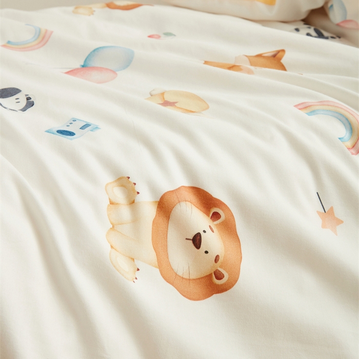 91家纺网 家纺一手货源 找家纺 艾佳宝贝 2025新款A类全棉多功能可拆卸儿童盖毯四季被子 萌趣动物园