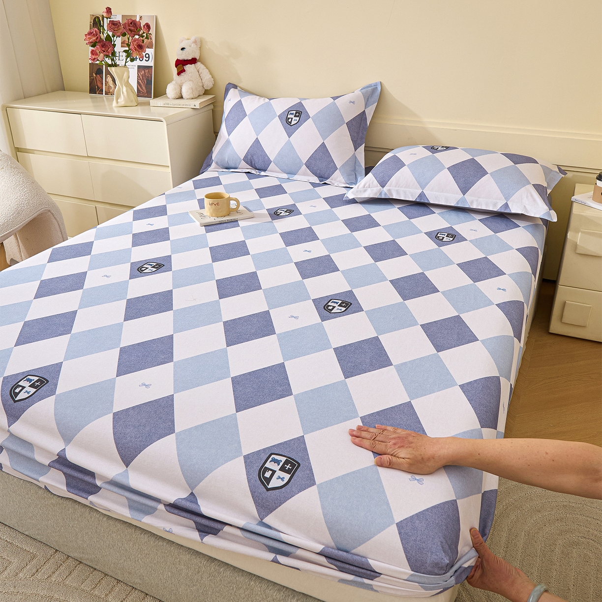 91家纺网 家纺一手货源 找家纺 （总）元元家居（元元被业） 2025秋冬新款全棉纯棉磨毛印花单床笠