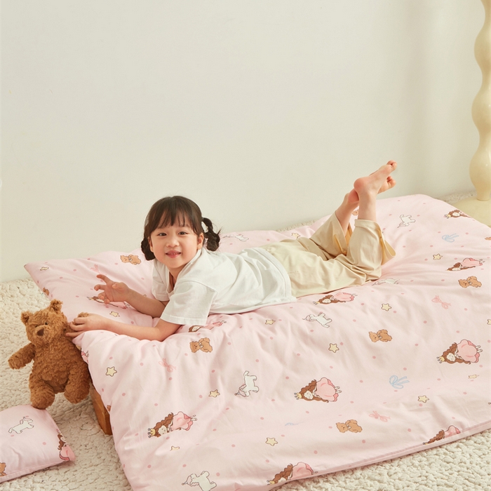 91家纺网 家纺一手货源 找家纺 艾佳宝贝 2025新款A类全棉多功能可拆卸儿童盖毯四季被子 甜甜小公主