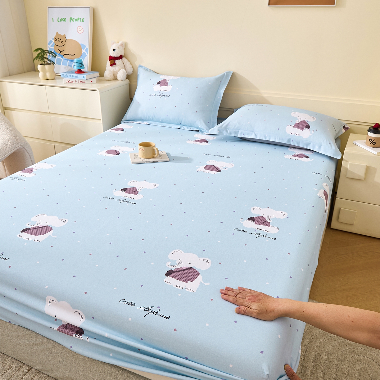 91家纺网 家纺一手货源 找家纺 （总）元元家居（元元被业） 2025秋冬新款全棉纯棉磨毛印花单床笠