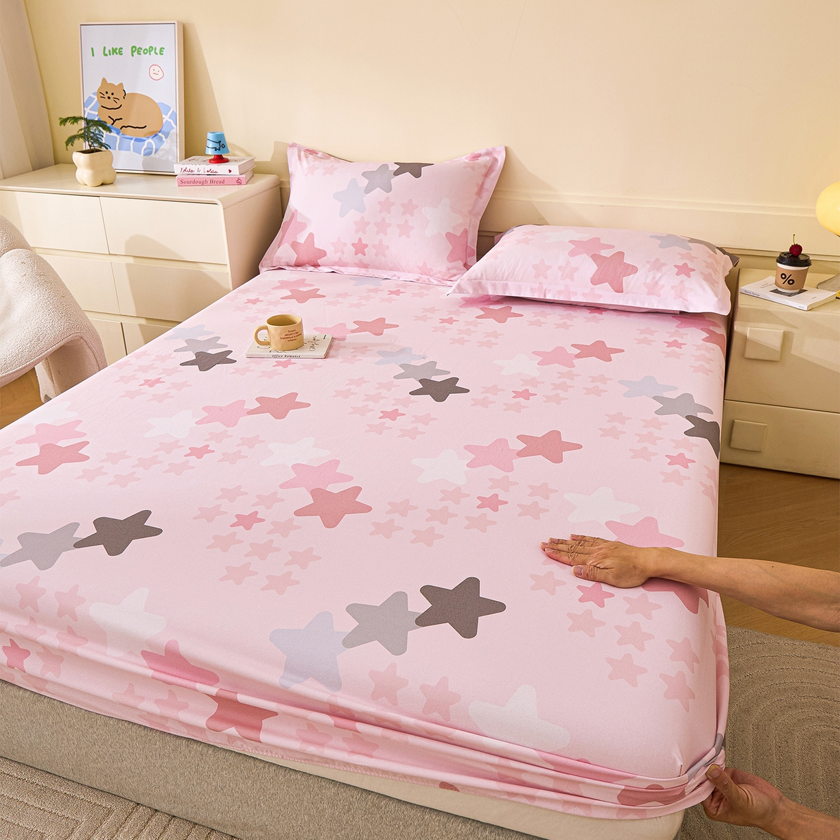 91家纺网 家纺一手货源 找家纺 （总）元元家居（元元被业） 2025秋冬新款全棉纯棉磨毛印花单床笠