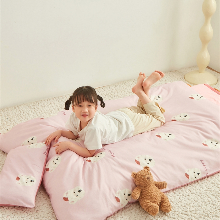 91家纺网 家纺一手货源 找家纺 艾佳宝贝 2025新款A类全棉多功能可拆卸儿童盖毯四季被子 乖萌小狗