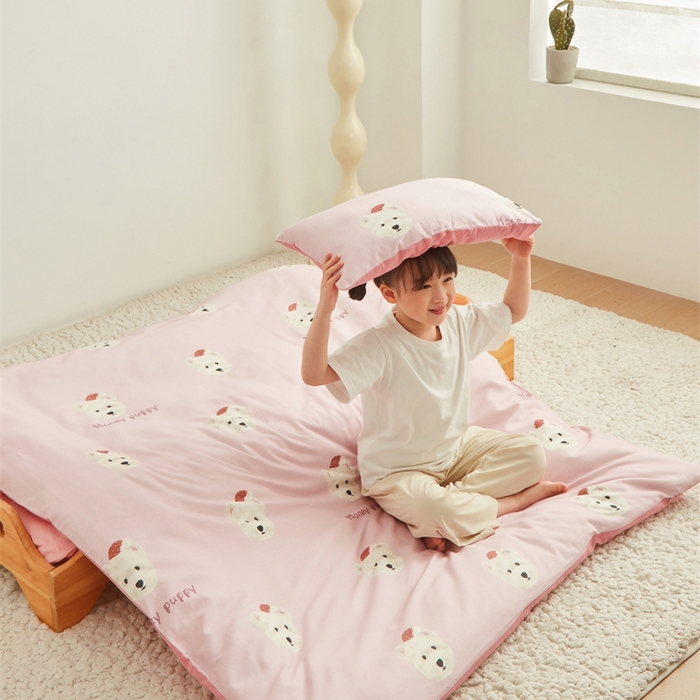 91家纺网 家纺一手货源 找家纺 艾佳宝贝 2025新款A类全棉多功能可拆卸儿童盖毯四季被子 乖萌小狗