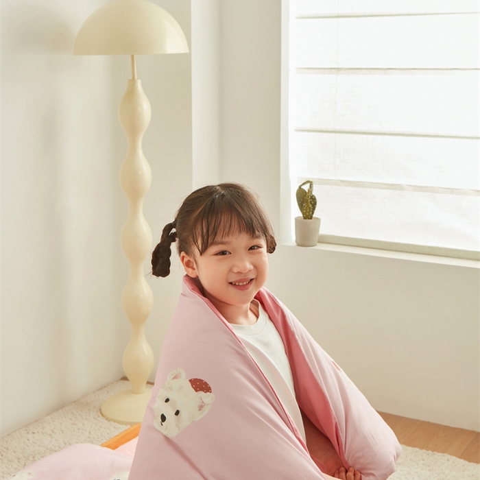 91家纺网 家纺一手货源 找家纺 艾佳宝贝 2025新款A类全棉多功能可拆卸儿童盖毯四季被子 乖萌小狗