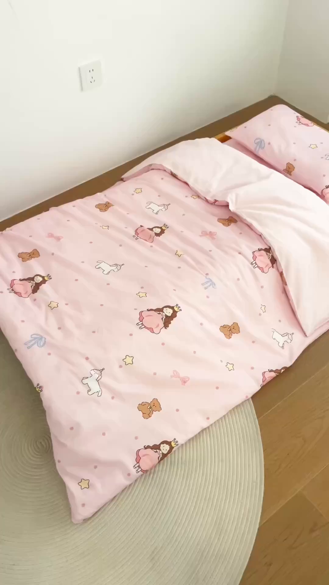 91家纺网 家纺一手货源 找家纺 艾佳宝贝 2025新款A类全棉多功能可拆卸儿童盖毯四季被子 甜甜小公主